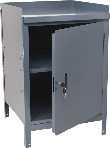 Stationary Combination Storage Cabinet & Work Table: 24" Wide, 24" Deep, 34" High