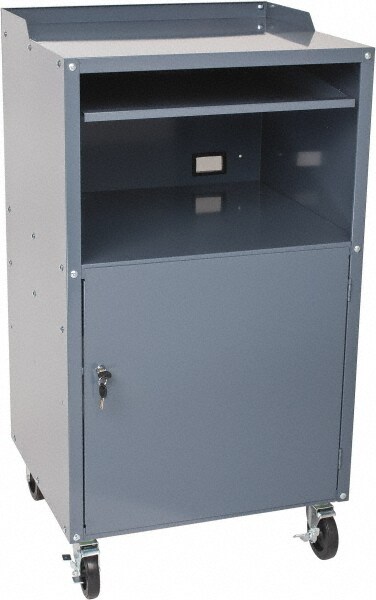 Computer Stand Mobile Work Center: 24" OAD, 1 Drawer