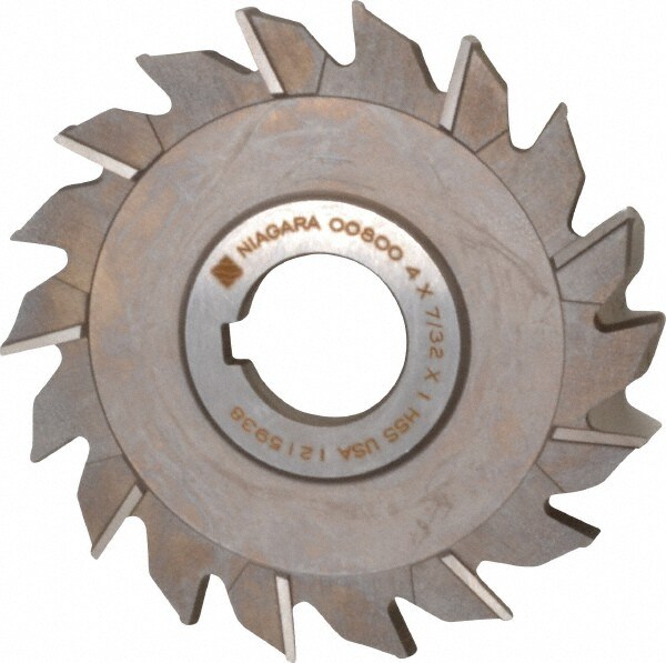 TiN Coating KEO Milling 00772 Staggered Tooth Milling Cutter,S Style Standard Cut 1-1//4 Arbor Hole HSS 18 Teeth 3-3//4 Cutting Diameter 1//4 Width