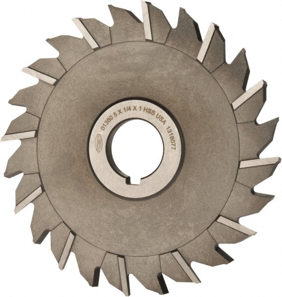 Keo 1380 Side Milling Cutter: 5" Cutter Dia, 1/4" Cutting Width, 1" Arbor Hole, 24 Teeth Image