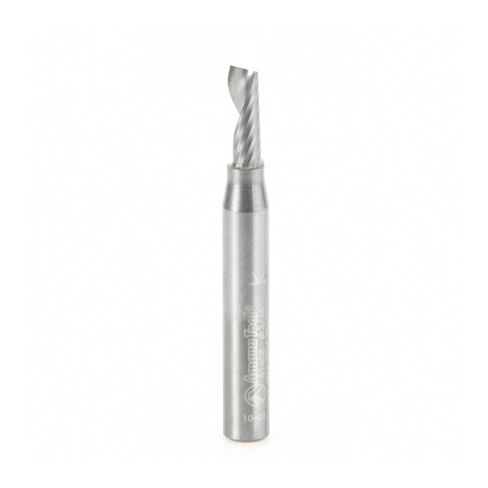 Spiral Router Bit: 0.187" Dia, 0.5" LOC, 1/4" Shank Dia, Upcut