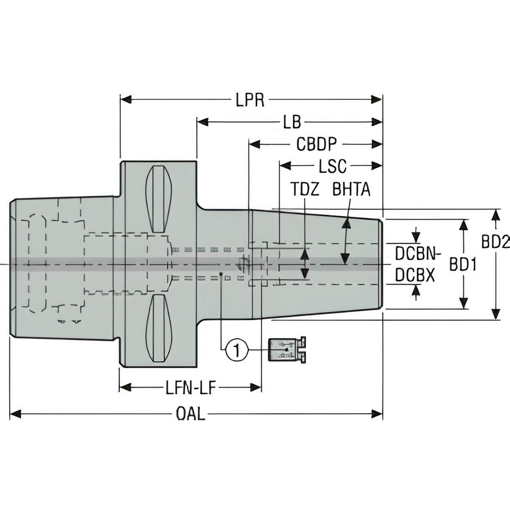 Seco - Shrink-Fit Tool Holder & Adapter: C5 Modular Connection Shank, 0 ...