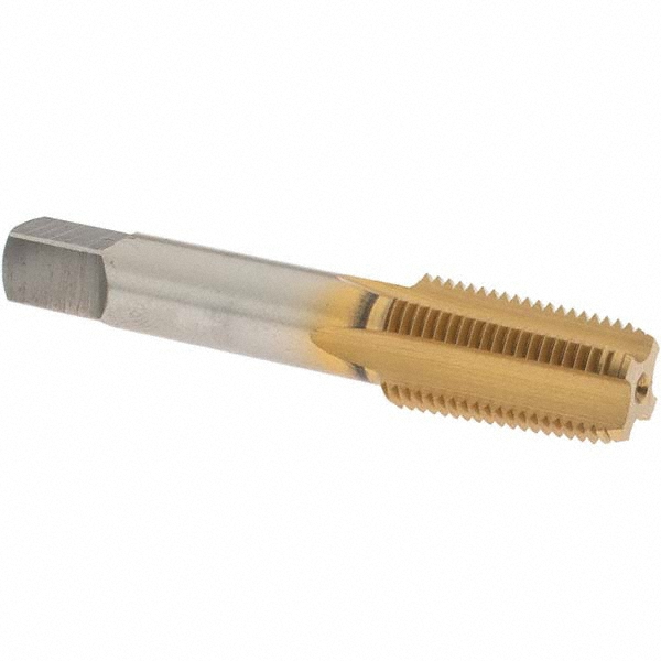 OSG 1310205 Standard Pipe Tap: 1/8-27, NPT, 4 Flutes, High Speed Steel, TiN Finish Image