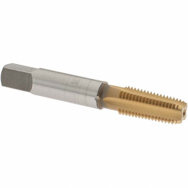 OSG 1310005 Standard Pipe Tap: 1/16-27, NPT, 4 Flutes, High Speed Steel, TiN Finish Image