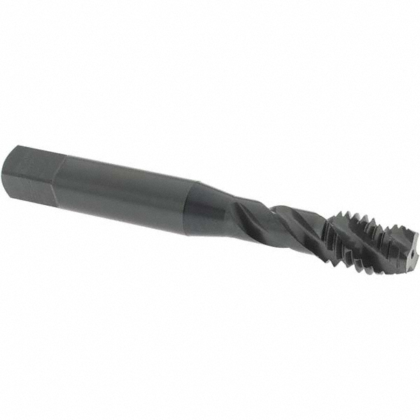 Spiral Flute Tap: 3/8-16 UNC, 3 Flutes, Plug, 3B Class of Fit, High Speed Steel, Oxide Coated