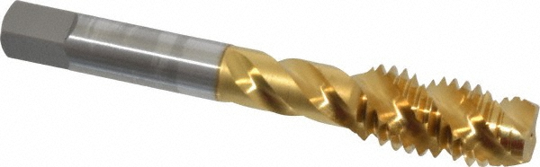 OSG 1432005 Spiral Flute Tap: 1/2-13, UNC, 3 Flute, Plug, 3B Class of Fit, High Speed Steel, TiN Finish Image