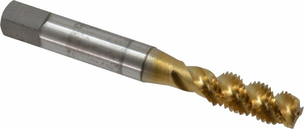 OSG 1430605 Spiral Flute Tap: 5/16-24, UNF, 3 Flute, Plug, 3B Class of Fit, High Speed Steel, TiN Finish Image