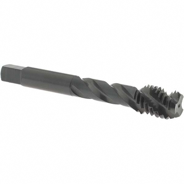 Spiral Flute Tap: 1/2-13 UNC, 3 Flutes, Bottoming, 3B Class of Fit, High Speed Steel, Oxide Coated