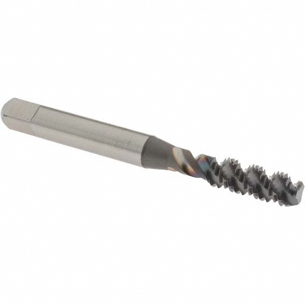 Spiral Flute Tap: M6x1.00 Metric Coarse, 3 Flutes, Bottoming, 6H Class of Fit, High Speed Steel, TICN Coated