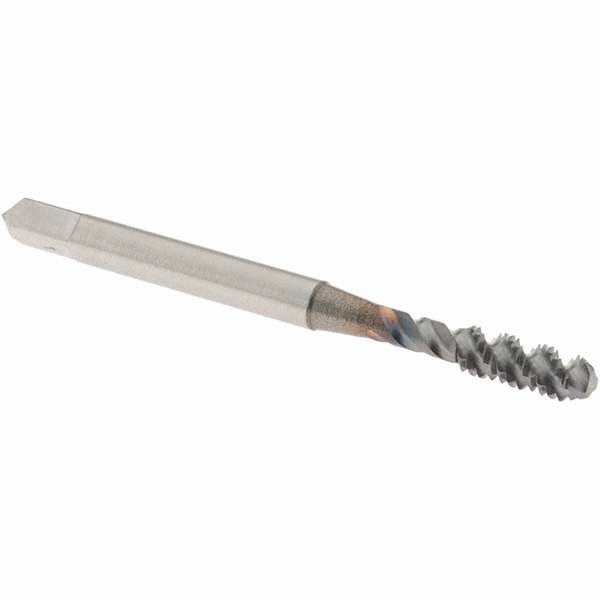 Spiral Flute Tap: M4x0.70 Metric Coarse, 3 Flutes, Bottoming, 6H Class of Fit, High Speed Steel, TICN Coated