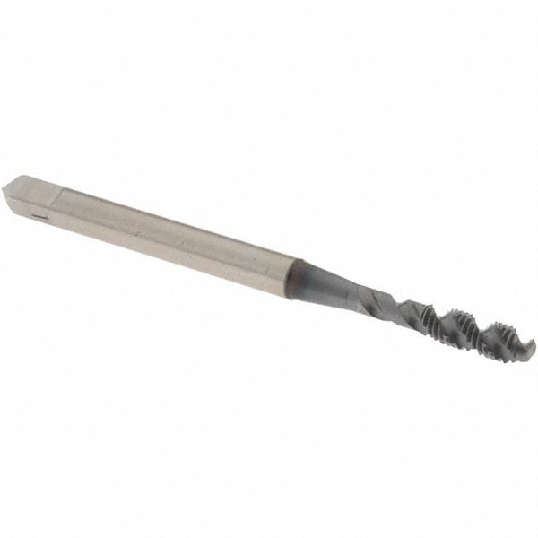 OSG 1985208 Spiral Flute Tap: M3 x 0.50, Metric Coarse, 2 Flute, Bottoming, 6H Class of Fit, High Speed Steel, TICN Finish Image