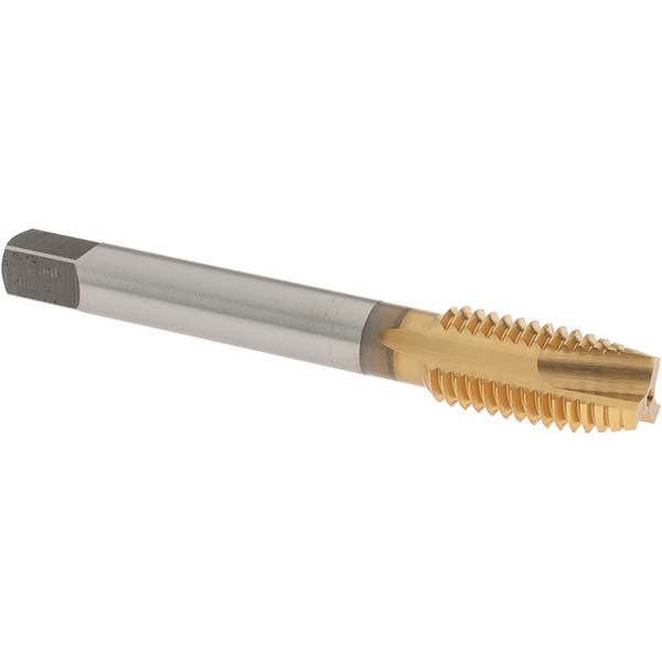 OSG 1981905 Spiral Point Tap: M12 x 1.75, Metric Coarse, 3 Flutes, Plug, 6H, High Speed Steel, TiN Finish Image