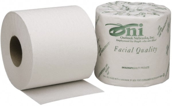 Ability One 8540015547678 Bathroom Tissue: Recycled Fiber, 2-Ply, White 