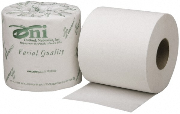 Ability One 8540005303770 Bathroom Tissue: 1-Ply, White 