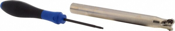 Indexable High-Feed End Mill: 1-1/2" Cut Dia, 5/8" Cylindrical Shank