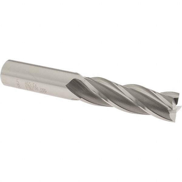 OSG 5483100 Square End Mill: 5/8 Dia, 2 LOC, 5/8 Shank Dia, 4-1/8 OAL, 4 Flutes, Cobalt Image