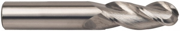 Accupro 335S1875BN Ball End Mill: 0.1875" Dia, 0.3125" LOC, 3 Flute, Solid Carbide 