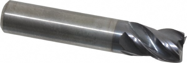 Kennametal 4047749 Square End Mill: 3/8 Dia, 1/2 LOC, 3/8 Shank Dia, 2 OAL, 4 Flutes, Solid Carbide Image