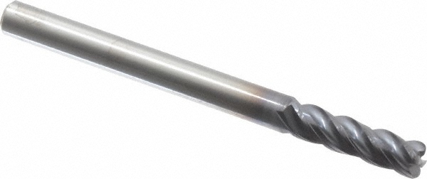 Kennametal 4047712 Corner Radius End Mill: 3/16" Dia, 5/8" LOC, 0.03" Radius, 4 Flutes, Solid Carbide Image
