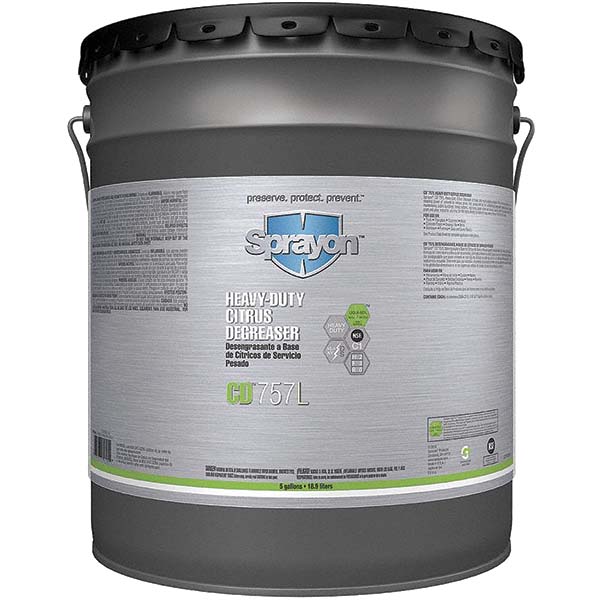 Cleaner & Degreaser: 5 gal, Bucket - Liquid, Solvent-Based, Citrus Scent, for Concrete Floors, Equipment & Walls