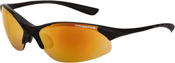 Safety Glass: Scratch-Resistant, Polycarbonate, Red Lenses, Full-Framed, UV Protection