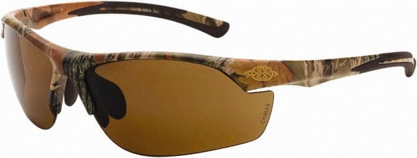 Safety Glass: Scratch-Resistant, Polycarbonate, Brown Lenses, Full-Framed, UV Protection