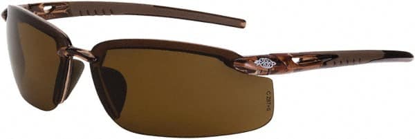 CrossFire 291113 Safety Glass: Scratch-Resistant, Polycarbonate, Brown Lenses, Full-Framed, UV Protection 