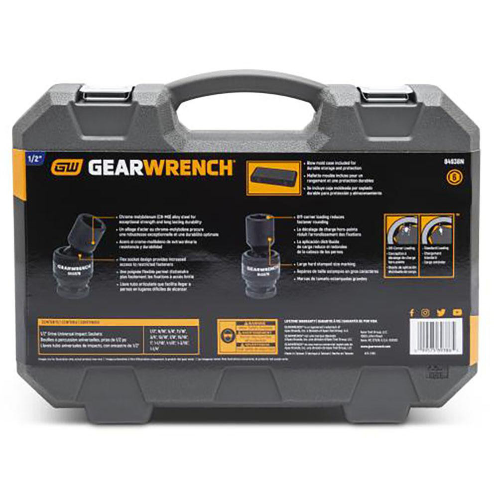 GEARWRENCH Impact Standard Universal Socket Set 13 Pc, 1/2 to 11/4