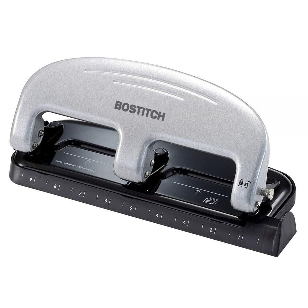 Paper Punches; Type: 20 Sheet Manual Three Hole Punch ; Overall Width: 11.1in ; Overall Length: 4.4in ; Features: Locking handle for compact storage in tight spaces ; Sheet Capacity: 20; 20