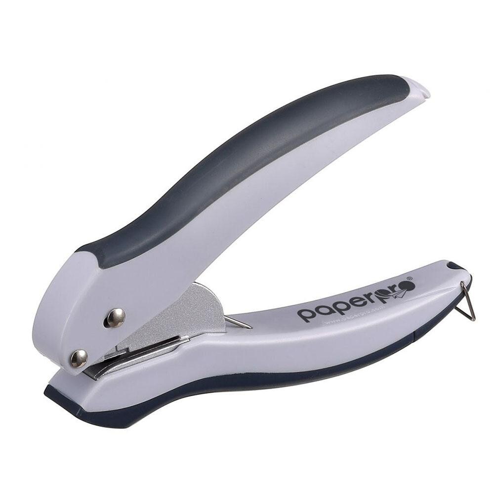 Paper Punches; Type: 10 Sheet Manual One Hole Punch ; Color: Gray ; Overall Width: 1.13in ; Overall Length: 4.8in ; Features: Soft, rubber grip for comfortable use ; Sheet Capacity: 10; 10