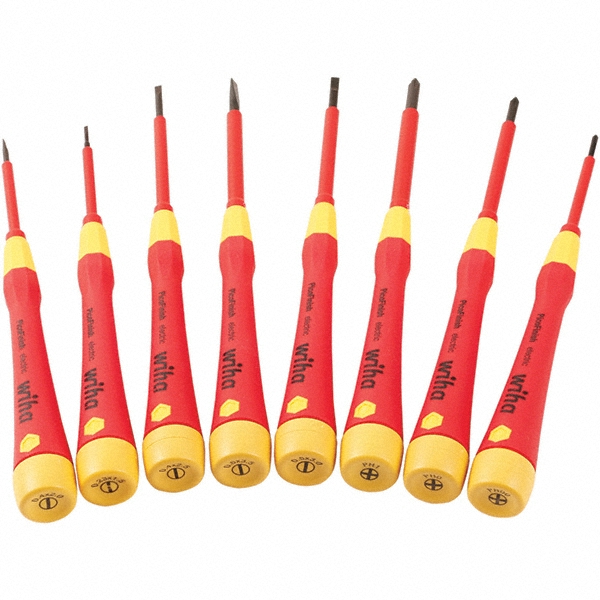 Wiha 8 Piece Slotted & Phillips Screwdriver Set - #00 to #1 Phillips Size | Part #32088
