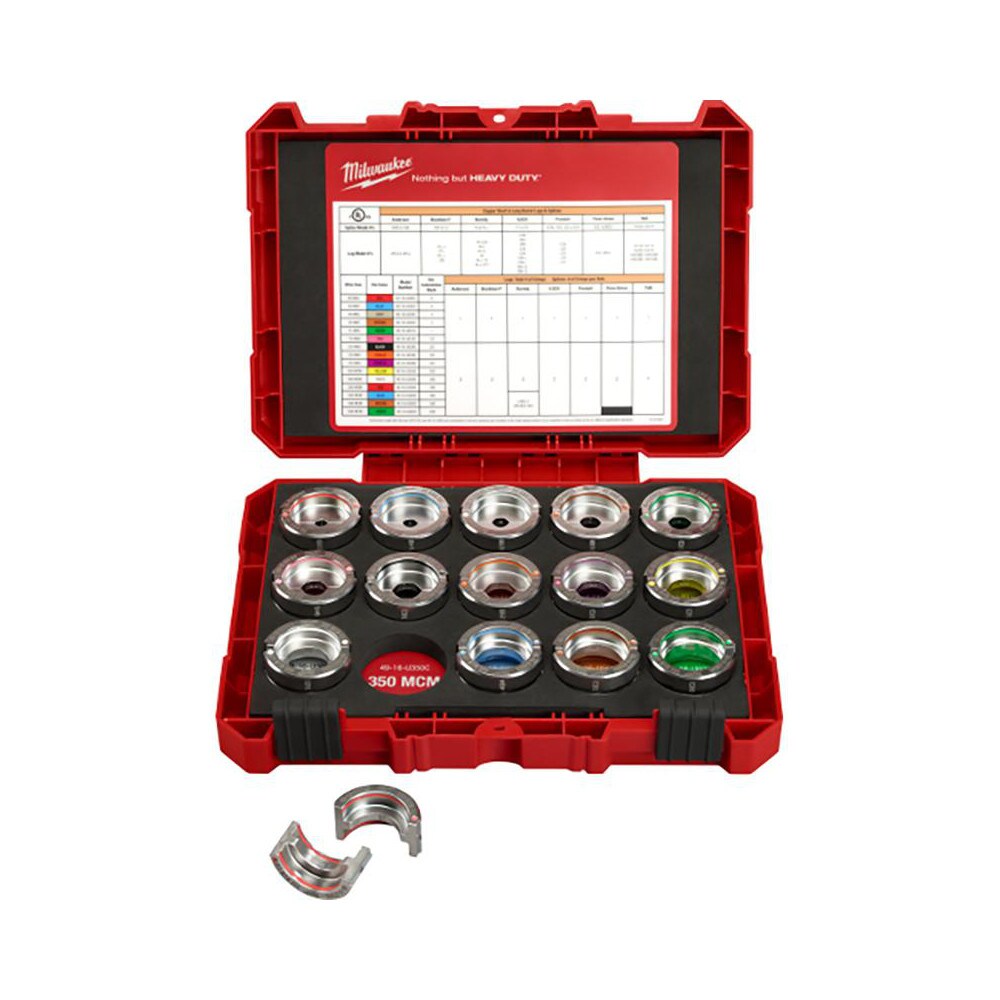 Crimper Dies; Tool Type: U Style Dies ; Size: #8-600 MCM ; Color: Metal/Black ; For Use With: 2679-20, M18 Force Logic 600 MCM Crimper and 49-16-U000 M18 600 MCM U Style Jaw Crimping Jaw ; Crimp Dimensions: 8 AWG