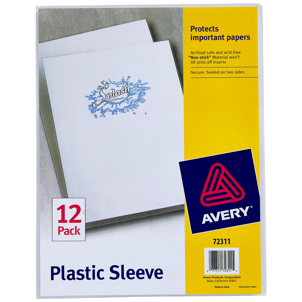 12 Pc Sheet Protector-Envelope: Clear
