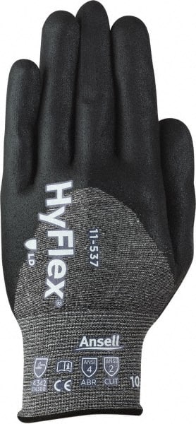 Ansell 11-537-9 Cut, Puncture & Abrasive-Resistant Gloves: Size L, ANSI Cut A2, ANSI Puncture 4, Silicone-Free Nitrile, Synthetic 