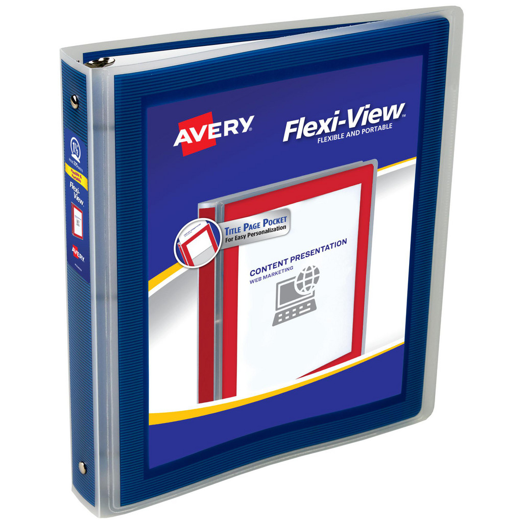 AVERY View Binder: Navy Blue - Polypropylene, Navy Blue | 12-Pack | Part #17638
