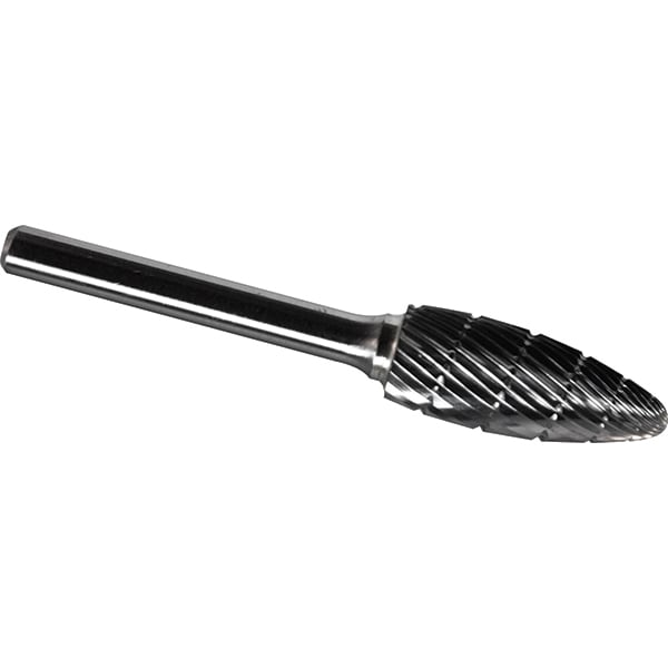 1//4/" Diameter 1//4/" Shank Flame Shape USA Carbide Burr Single Cut SH-1