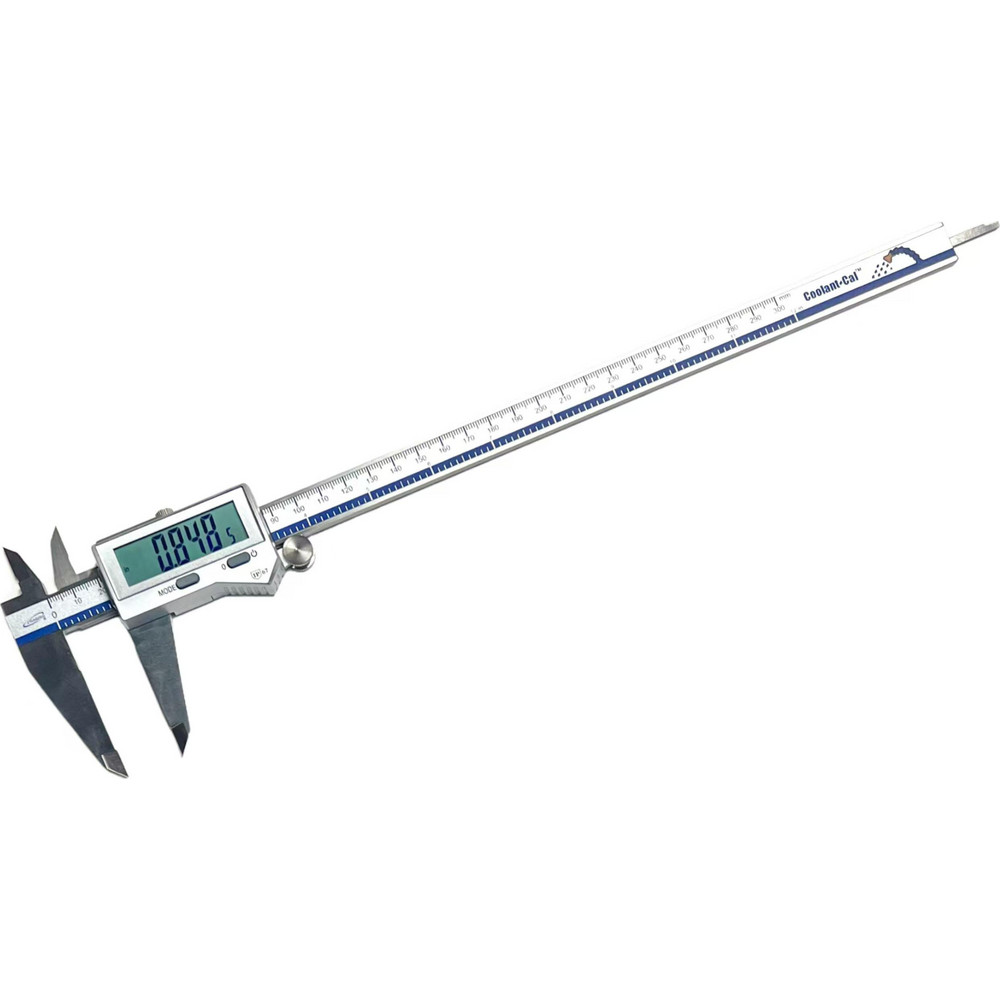 Electronic Caliper: 300.00 mm, 12", 0.0100 mm, 0.0005" Resolution, +/-0.02 mm, +/-0.001" Accuracy, Zinc Alloy - Zinc Alloy, Outside Measurement, Inside Measurement, Step & Depth, IP67