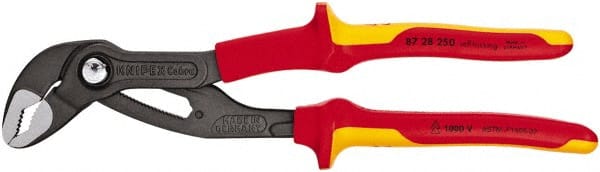 Knipex 87 28 250 SBA Tongue & Groove Plier: 1-3/4 & 2" Cutting Capacity, V-Jaw 