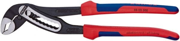 Knipex 88 02 300 Tongue & Groove Plier: 2-3/4" Cutting Capacity, V-Jaw 