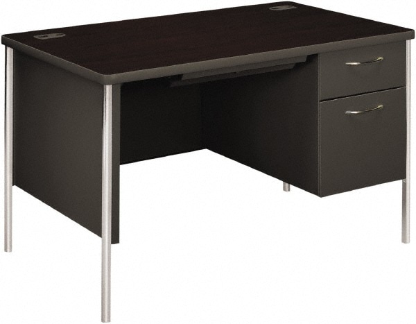 Hon High Pressure Laminate Single Pedestal Desk With Center High Pressure Laminate Single Pedestal