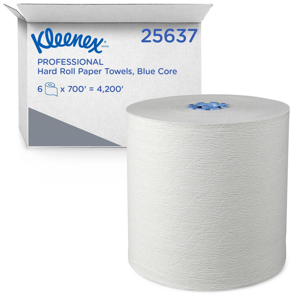 Case of (6) 700' Hard Rolls of 1 Ply White Paper Towels