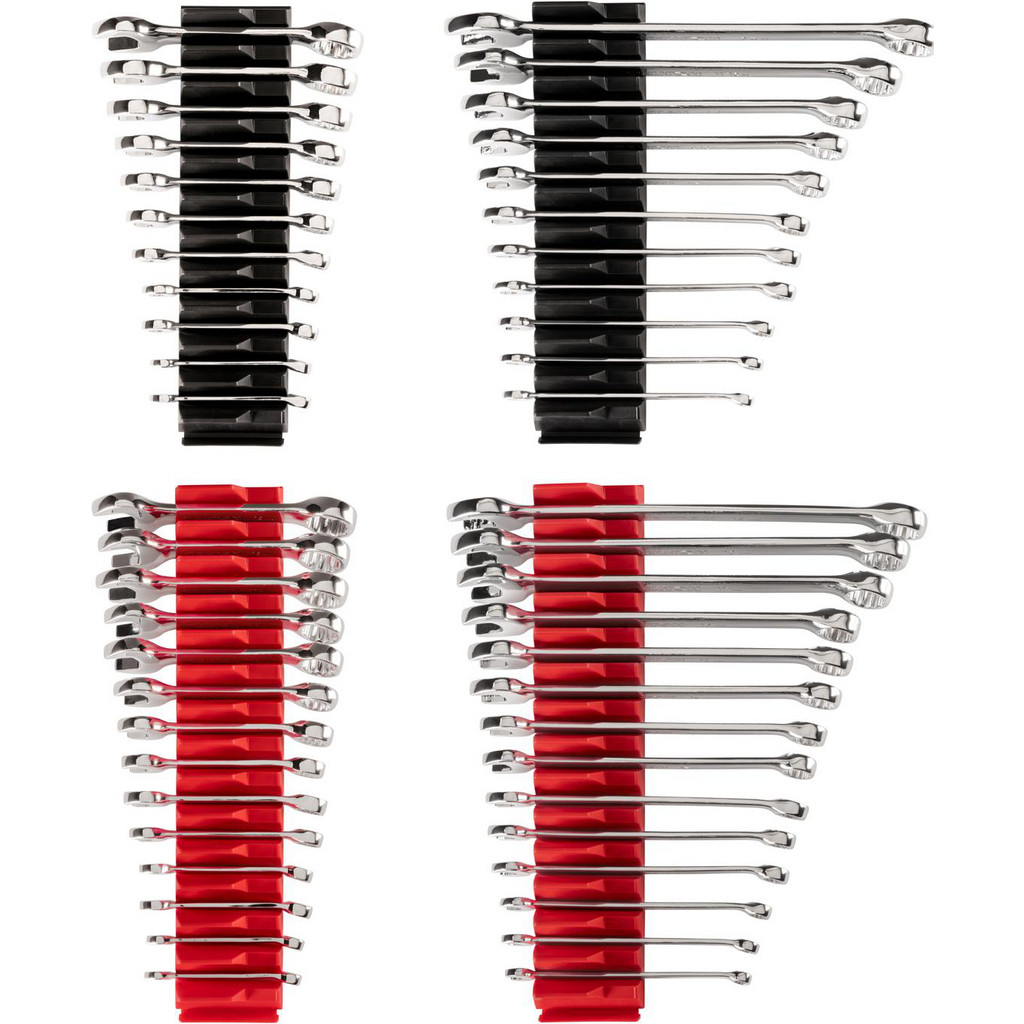 Tekton Combination Wrench Set: 50 Pc, 1/4 - 3/4 in 6 - 19 mm Wrench, Inch & Metric - 15 deg Head Offset Angle, Polished Chrome Finish