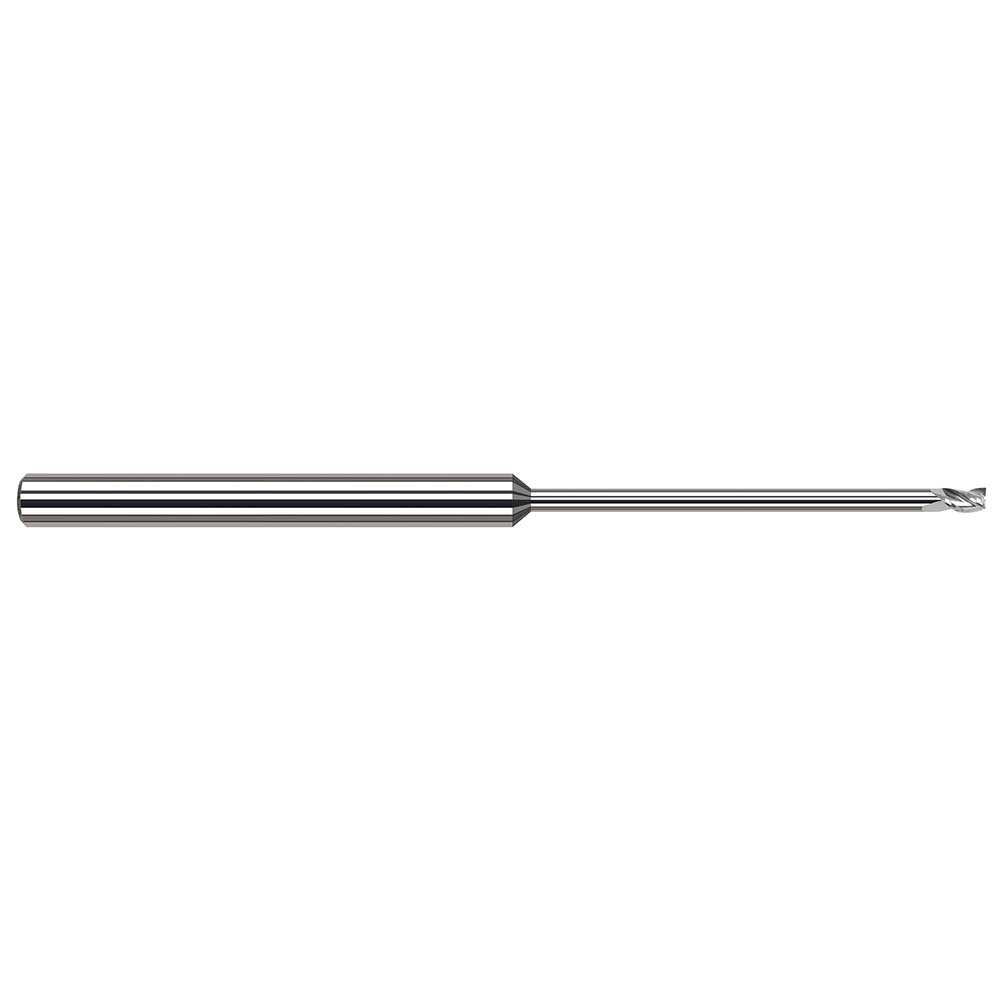 Harvey Tool 977320 Square End Mill: 1/64 Dia, 1/32 LOC, 1/8 Shank Dia, 2-1/2 OAL, 3 Flutes, Solid Carbide Image