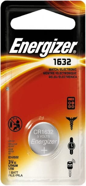 Button & Coin Cell Battery: Size 1632, Lithium-ion