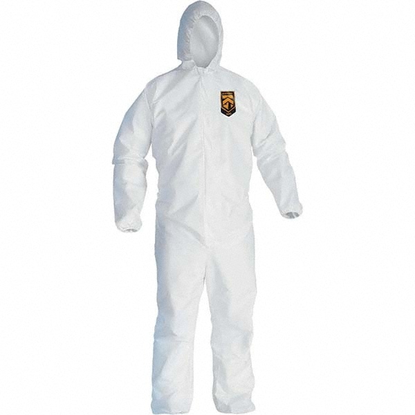 KleenGuard 41505 Disposable Coveralls: Size Large, Film Laminate, Zipper Closure 