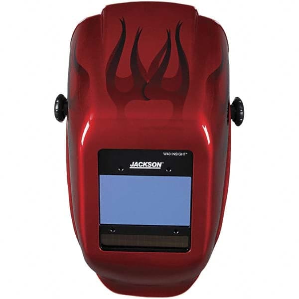 Jackson Safety 46138 Welding Helmet: Red, Thermoplastic, Shade 9 to 13 