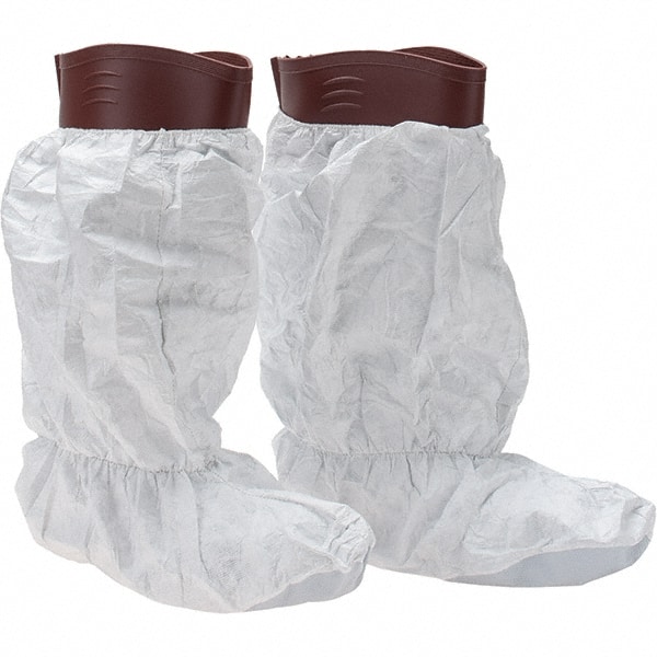 Boot Cover: Size 17, Non Chemical-Resistant, Tyvek IsoClean, White