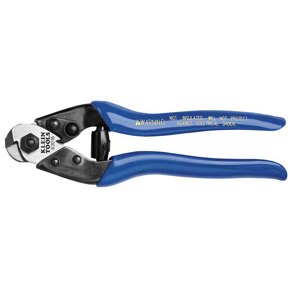 Cable Cutter: 0.16, 0.19 & 0.25" Capacity, Plastic Handle, 7-1/2" OAL