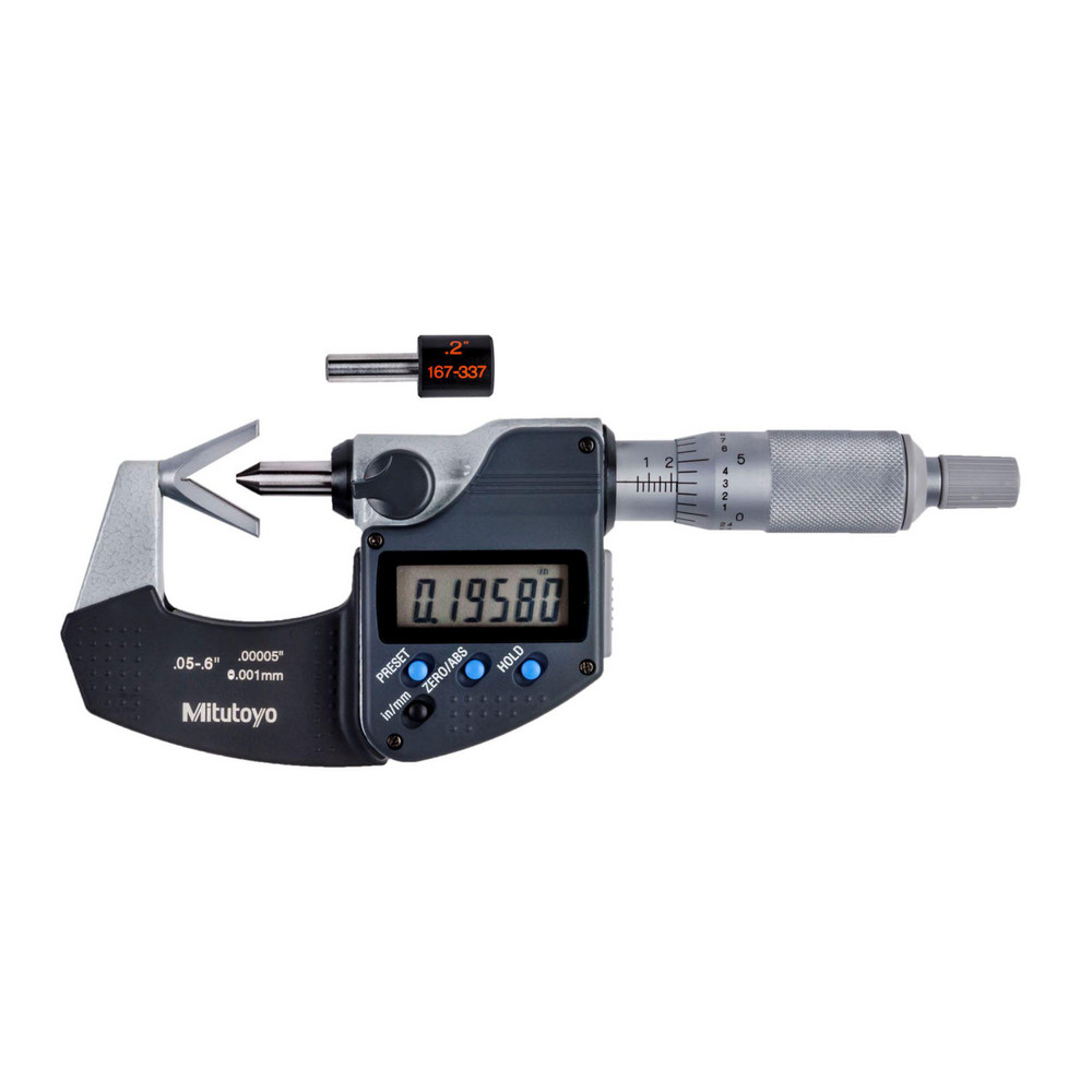 V-Anvil Micrometers: Minimum Measurement (Decimal Inch): 0; Operation Type: Electronic; Thimble Type: Ratchet