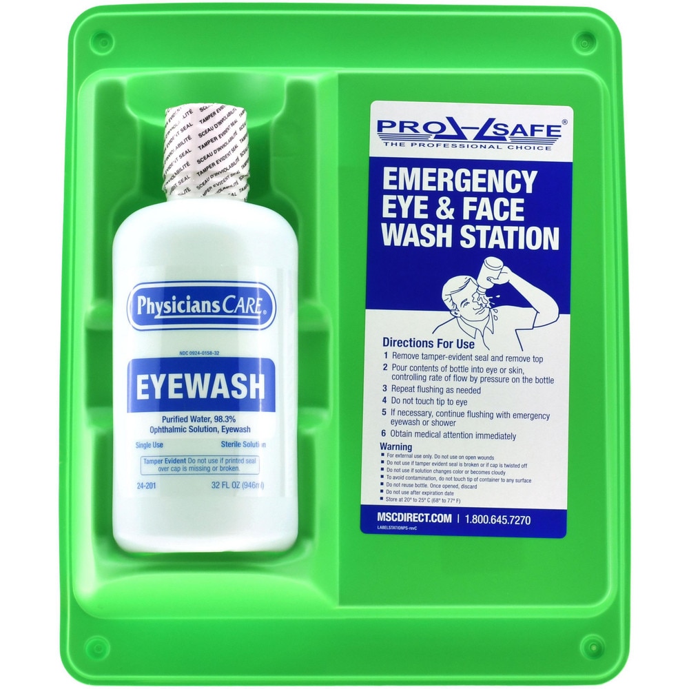 32 oz, Disposable Eyewash Single Station